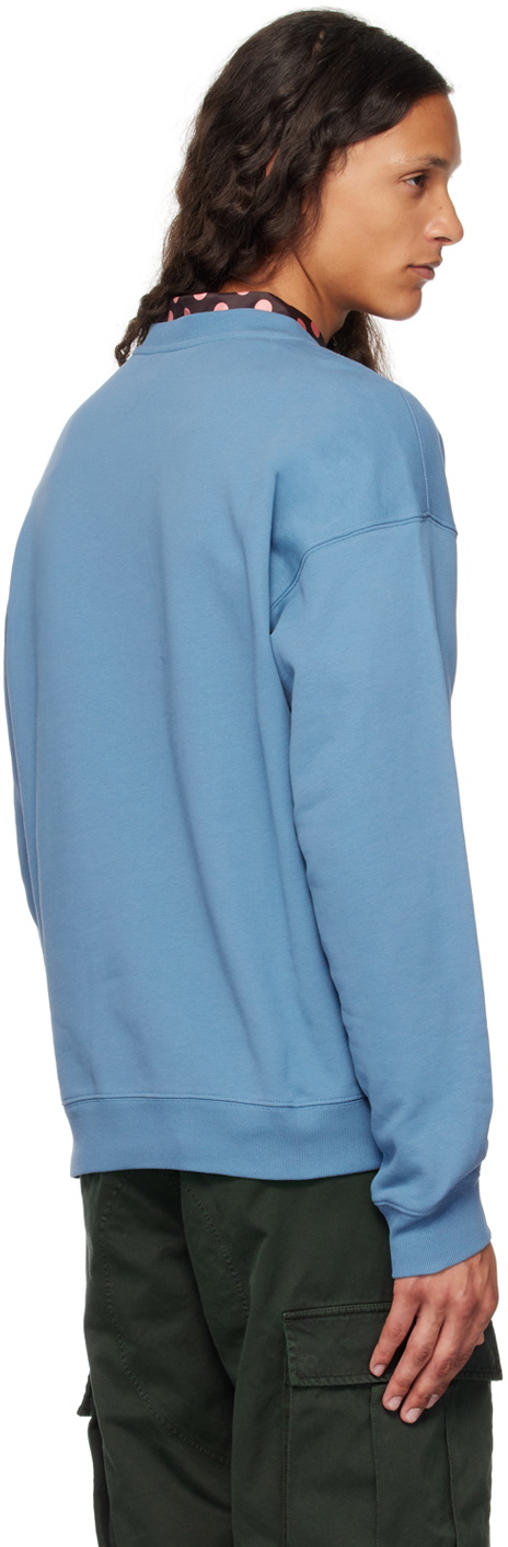 Moschino Blue Printed-Logo Sweatshirt