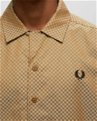 Fred Perry Chequerboard Revere Collar Shirt Brown - Mens - Shortsleeves