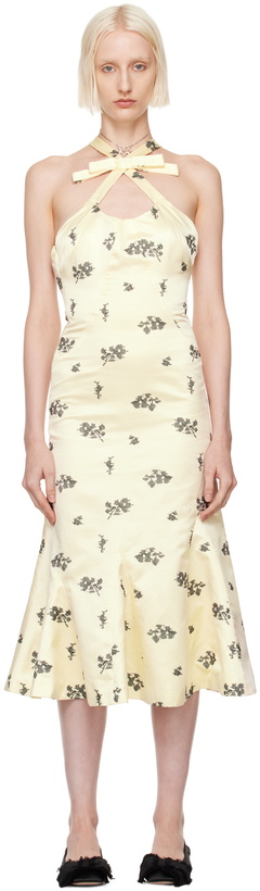Photo: Yuhan Wang SSENSE Exclusive Off-White Floral Embroidered Midi Dress
