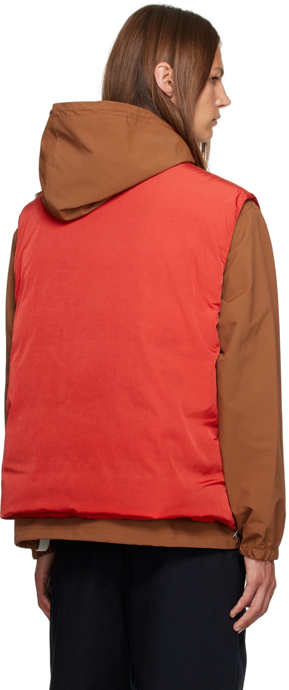 Jil Sander Brown & Red Jacket & Down Vest Set