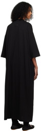 Essentials Black 3/4 Sleeve Midi Dress
