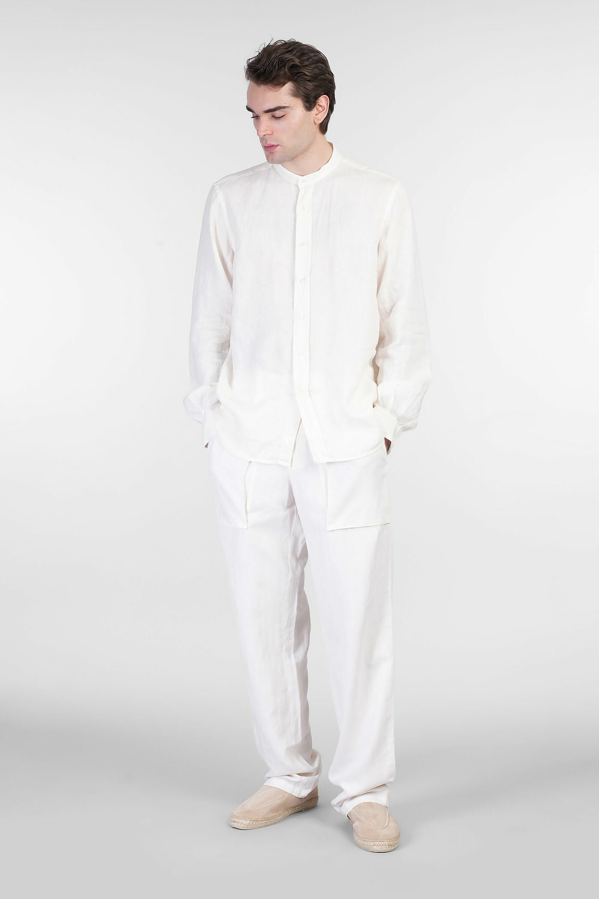 Aspesi Bruce Shirt In Beige Linen