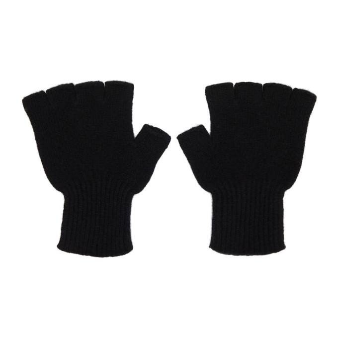 Photo: The Elder Statesman Black Cashmere Heavy Fingerless Gloves