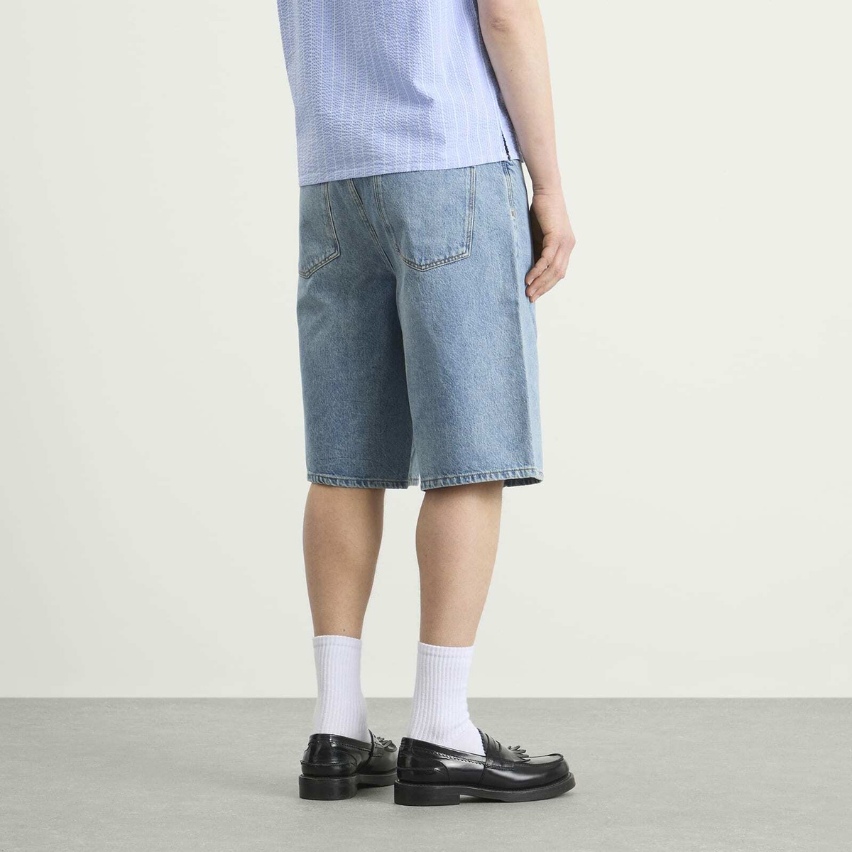Wax London Men's Luca Vintage Denim Shorts in Antique Blue