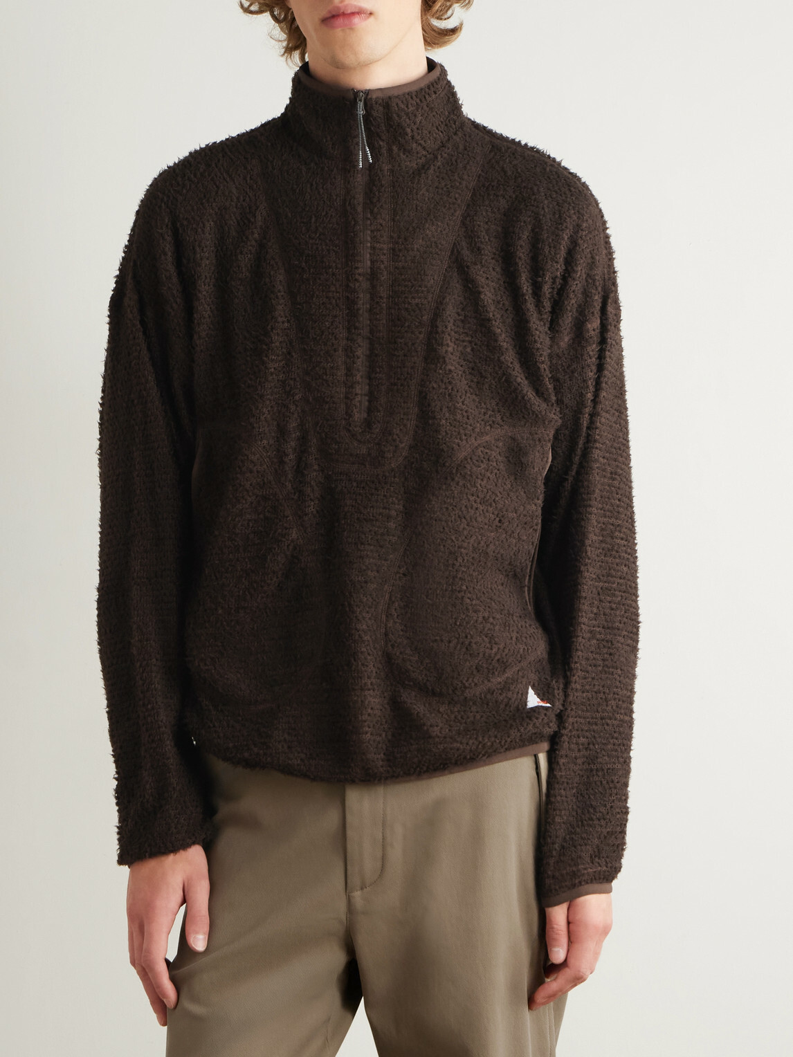 ROA - Ocular Logo-Embroidered Polartec® Alpha® Direct Half-Zip Sweater - Brown