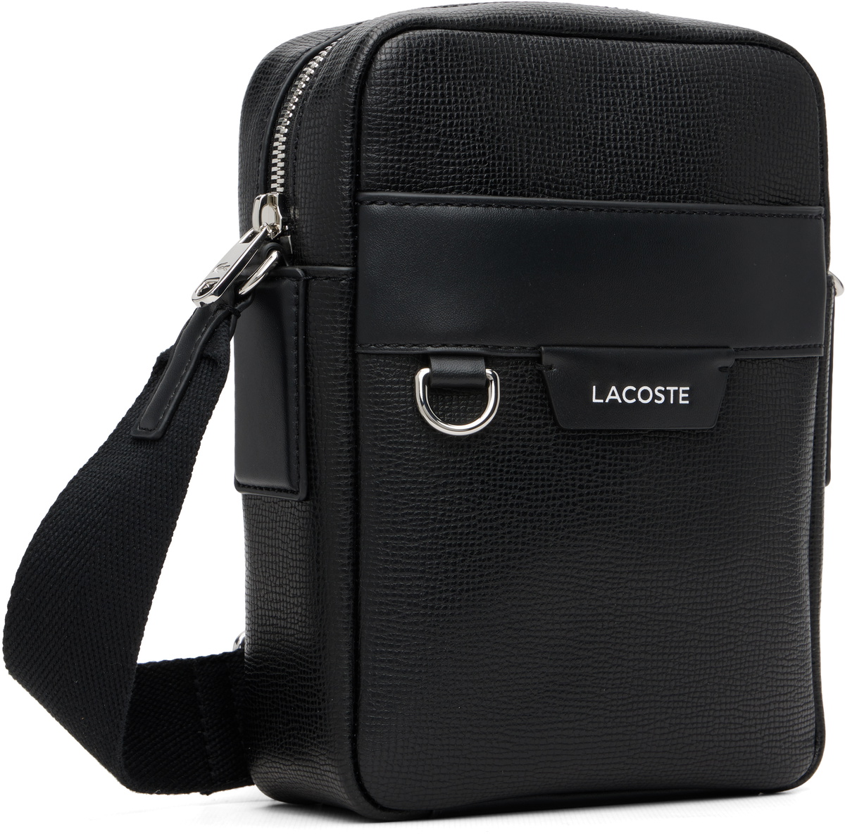 Lacoste Black Ossian Leather Satchel Bag