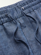 Loro Piana - Hierai Straight-Leg Linen Drawstring Trousers - Blue