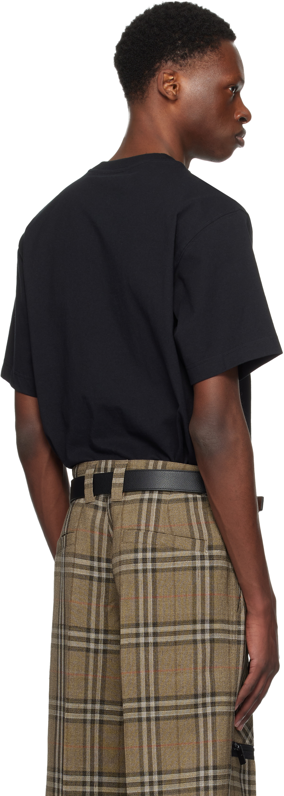 Burberry Black Cross Stitch EKD​ Cotton T-shirt Burberry