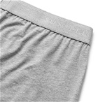 Sunspel - Mélange Stretch-Cotton Jersey Boxer Briefs - Gray