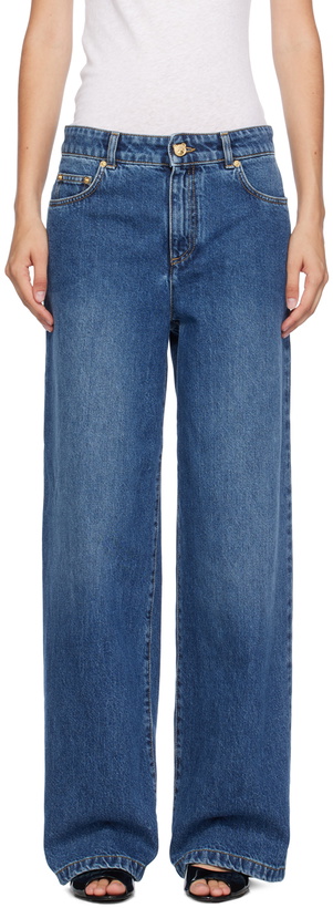 Photo: Moschino Blue Teddy Bear Button Jeans