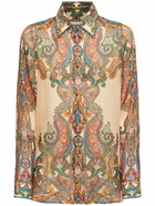 ZIMMERMANN Ottie Printed Ramie Oversized Shirt