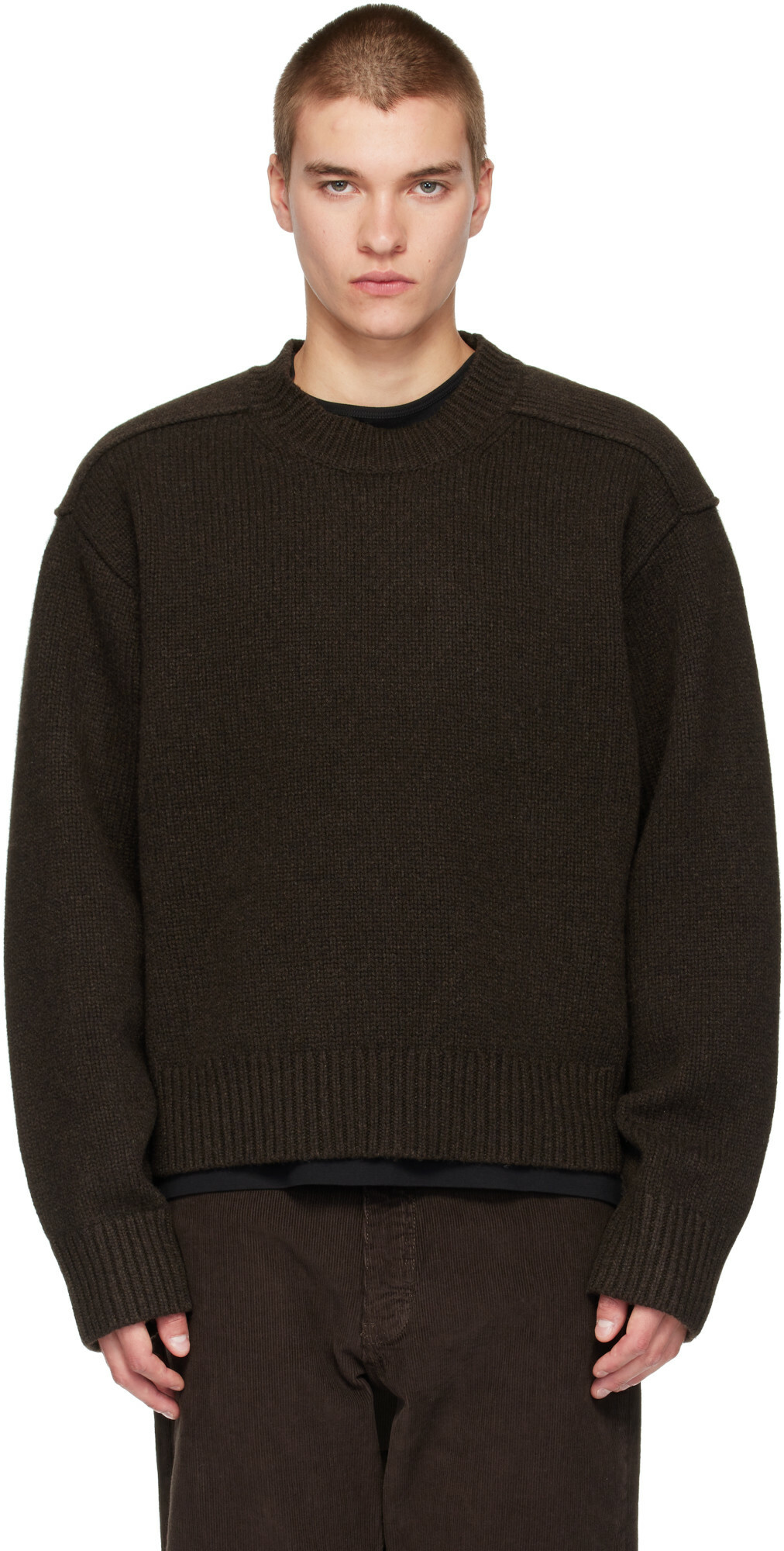 Studio Nicholson Brown Berez Knit Sweater