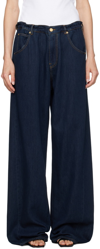 Photo: DARKPARK Indigo Iris Paper Bag Jeans