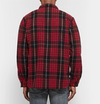 SAINT LAURENT - Checked Wool-Blend Overshirt - Red