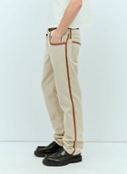 Miu Miu Leather Trim Canvas Pants