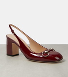 Gucci Horsebit patent leather slingback pumps