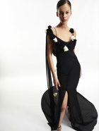 VICTORIA BECKHAM Lvr Exclusive Silk Chiffon Long Dress