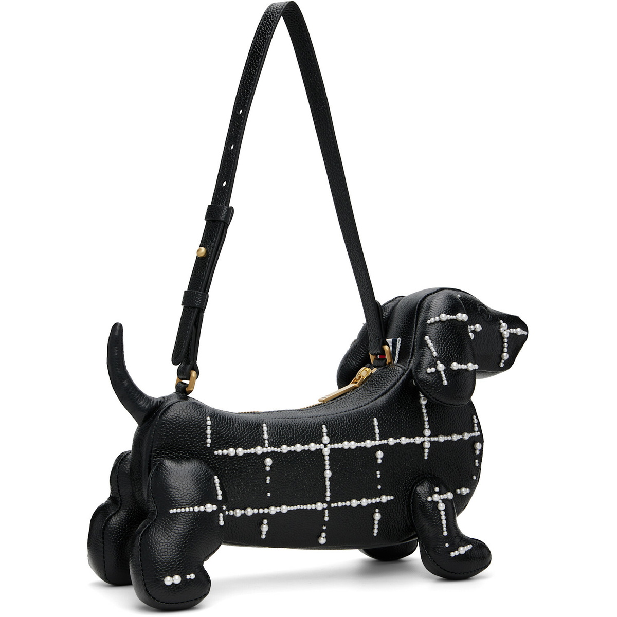 Thom Browne Black Windowpane Pearl Baby Hector Bag
