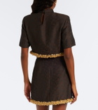 Simkhai Jalen embellished jacquard crop top