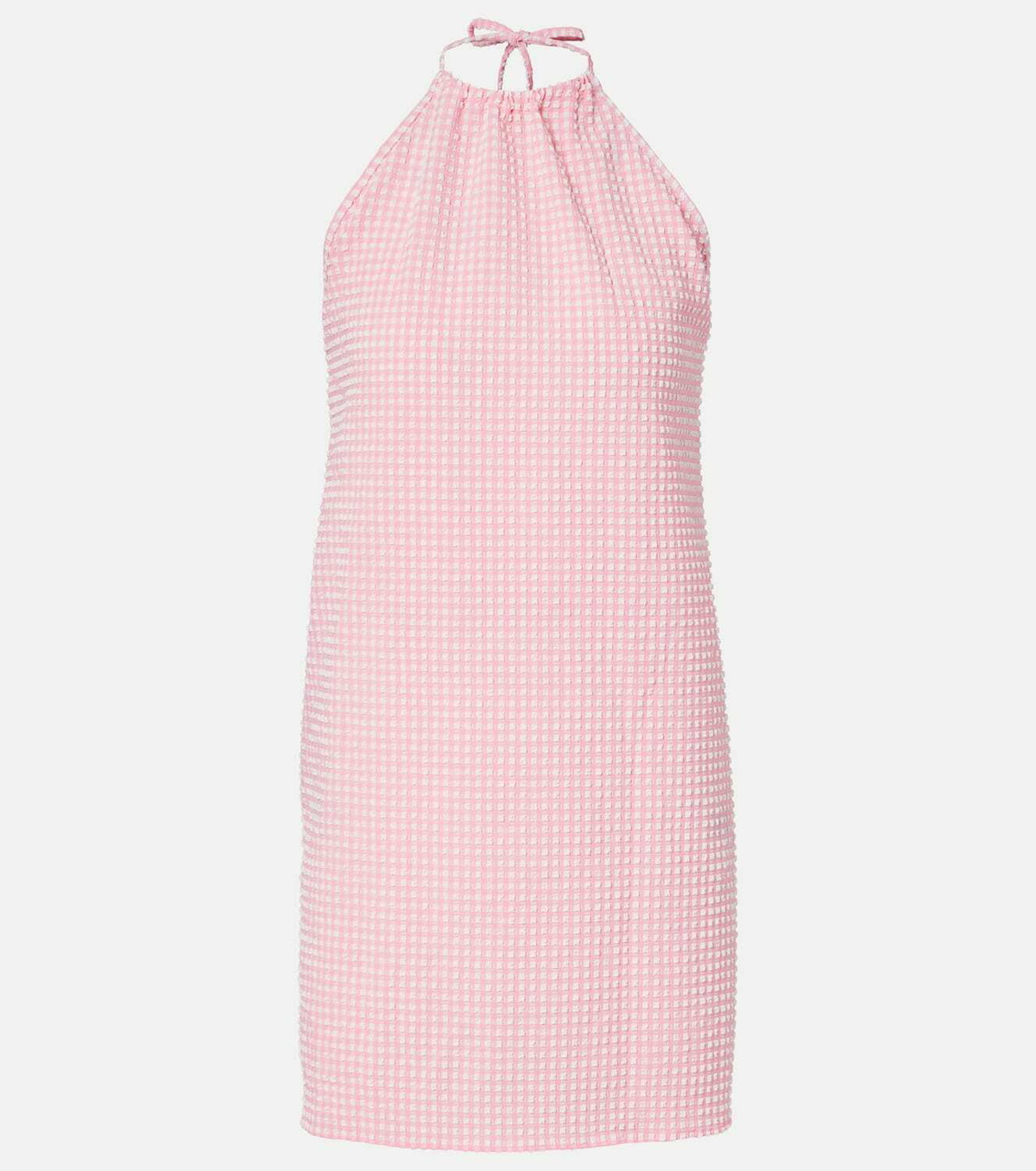 Hunza G Gingham halterneck seersucker minidress