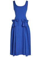 Sister Jane Diary Bow-embellished Woven Midi Dress Blue