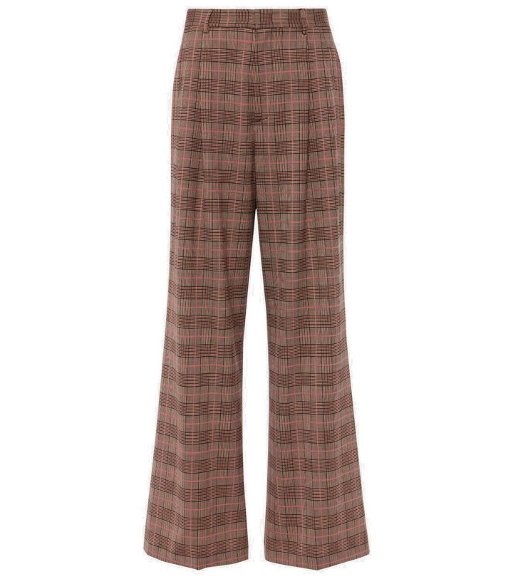 Photo: Etro Checked high-rise wide-leg pants