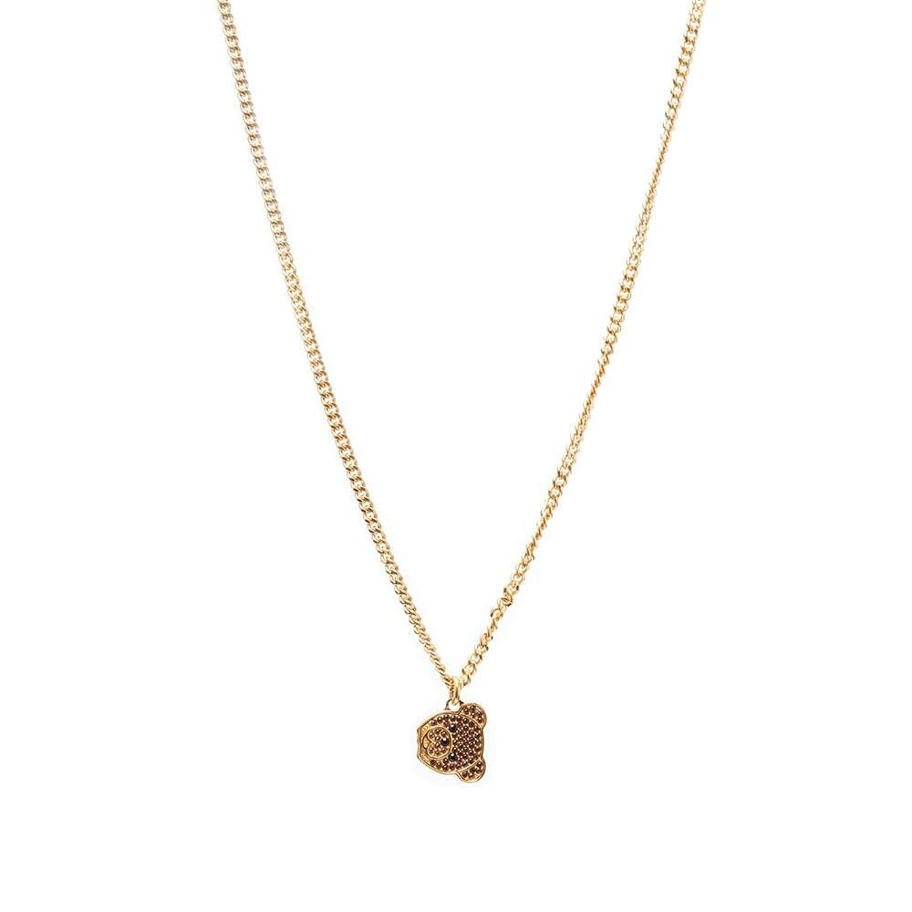 Photo: Palm Angels Men's Bear Head Necklace in Gold/Brown