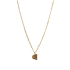 Palm Angels Men's Bear Head Necklace in Gold/Brown