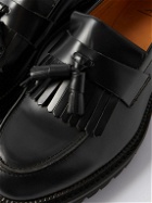 Mr P. - Jacques Fringed Tasselled Leather Loafers - Black