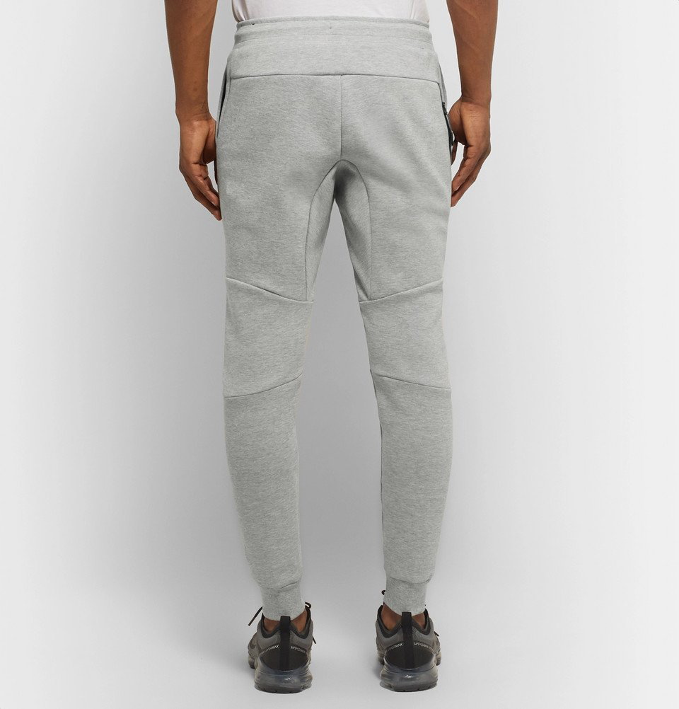 Nike Tapered Cotton-blend Tech Fleece Sweatpants In Gray