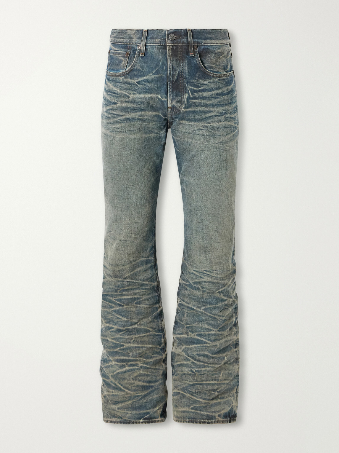 Acne Studios - Washed Whiskered Straight-Leg Jeans - Blue