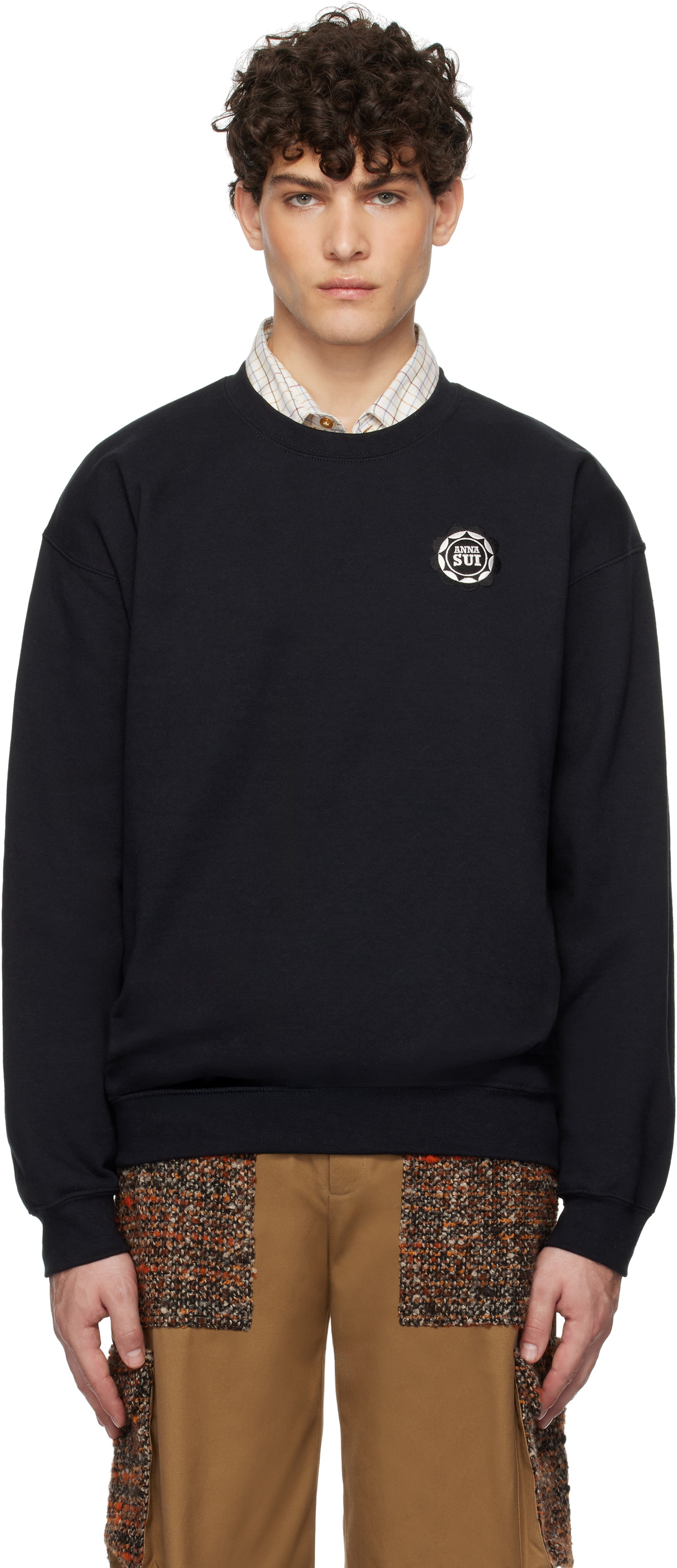 Anna Sui Black 'Anna Sui Wings' Crew Neck Sweatshirt