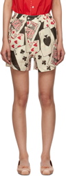 Bode Black & Off-White Ace Of Spades Shorts