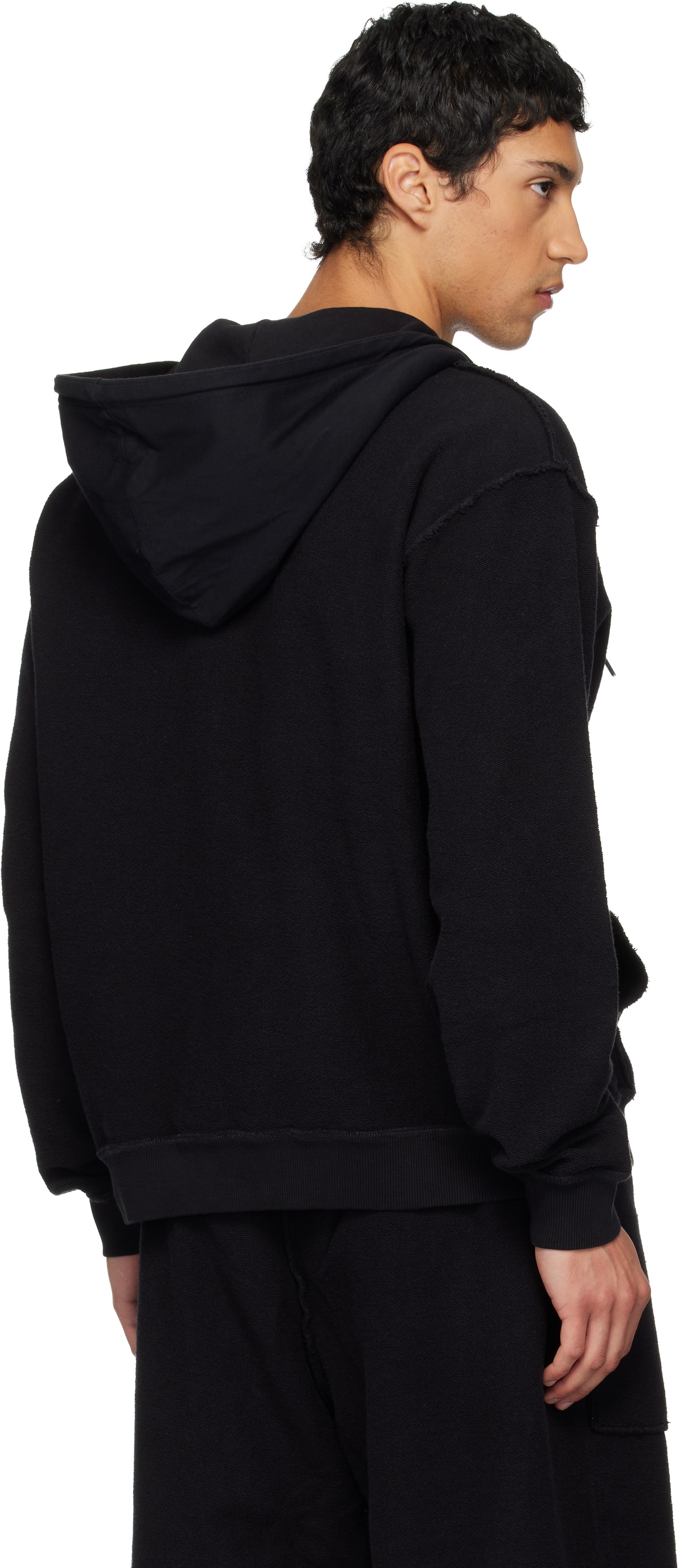 MM6 Maison Margiela Black Inside-Out Hoodie MM6 Maison Margiela