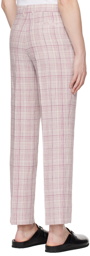 AURALEE Pink & White Check Trousers