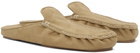 AURALEE Beige Suede Mocassin Slippers