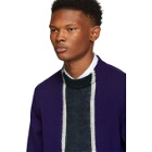 Namacheko Blue Wool Striped Crewneck Sweater