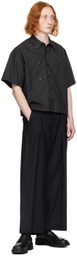 VEIN Black Tucked Shirt