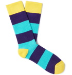 Paul Smith - Neil Striped Cotton-Blend Terry Socks - Blue