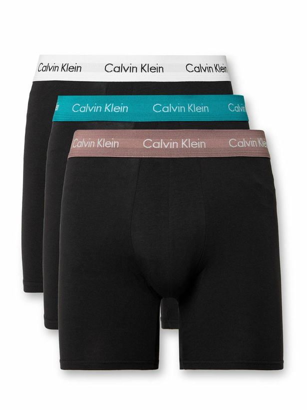 Photo: Calvin Klein Underwear - Three-Pack Stretch-Cotton Boxer Briefs - Black