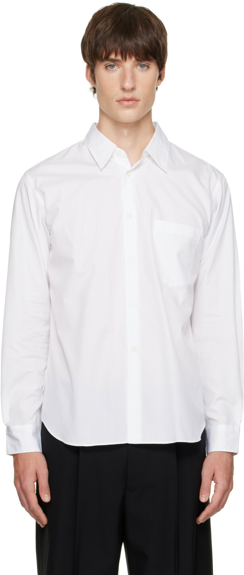 Comme des Garçons Homme Plus White Cotton Poplin Shirt