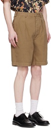 Sunflower Khaki Pleated Denim Shorts
