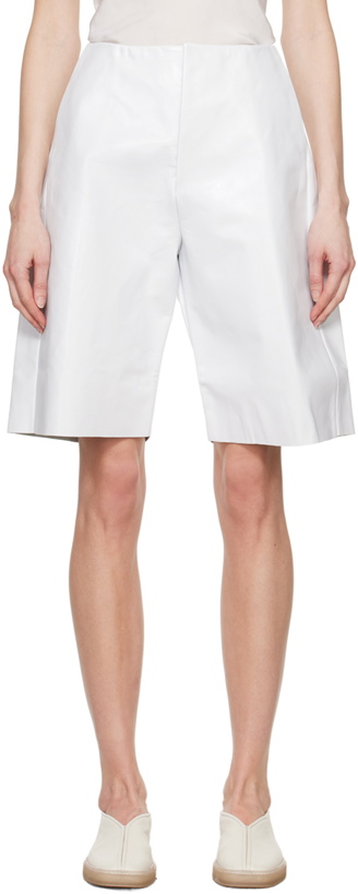 Photo: Gabriela Coll Garments White No.277 Leather Shorts