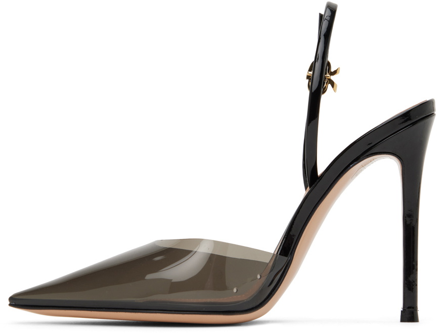 Gianvito Rossi Black Ribbon D'Orsay 85 Heels