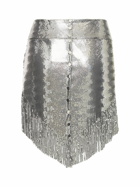 RABANNE Fringed Metallic Mesh Mini Skirt