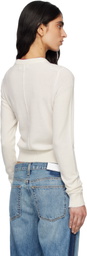 Re/Done White Cashmere 'Mickey Mouse' Sweater