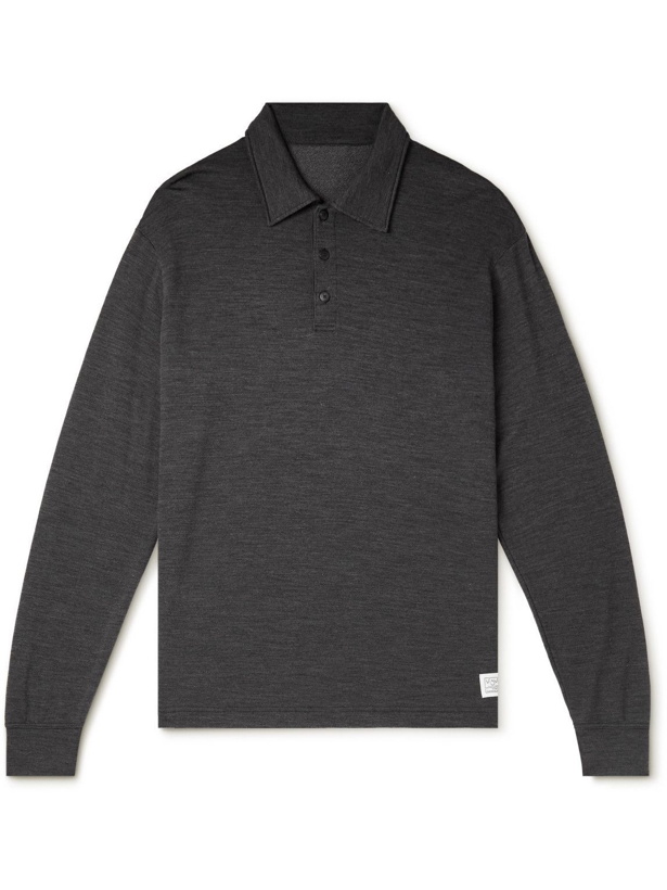 Photo: Visvim - Sport Weller Logo-Appliquéd Wool-Blend Jersey Polo Shirt - Gray