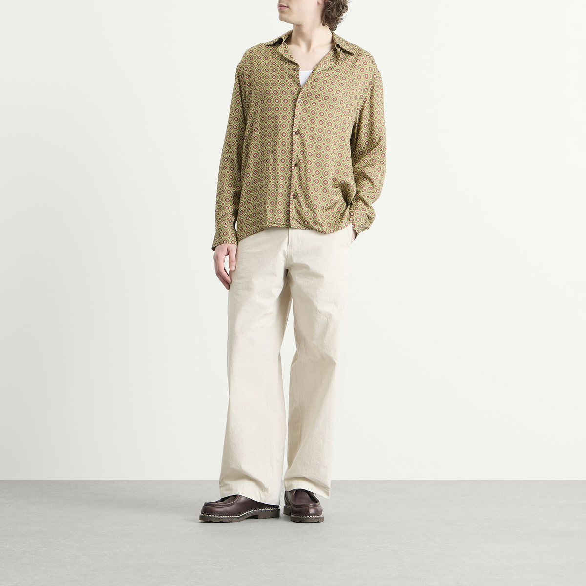 Drôle de Monsieur Men's Geometric Shirt in Kaki
