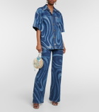 Pucci Raffia leather-trimmed bucket bag