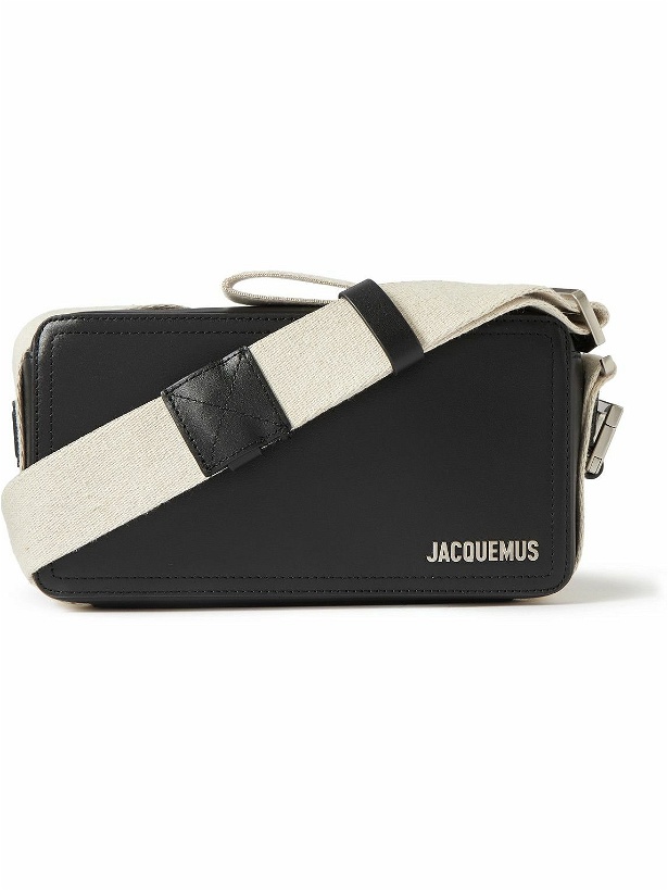 Photo: Jacquemus - Le Cuerda Canvas-Trimmed Leather Messenger Bag